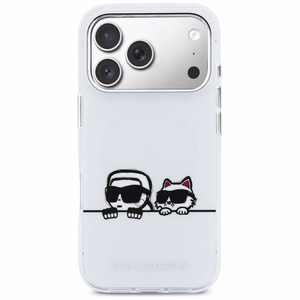 Karl Lagerfeld IML Karl & Choupette Peekaboo Logo MagSafe Ümbris for iPhone 17 Pro - valge