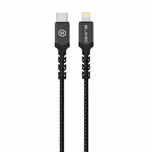 Blavec Cable Raptor braided - Type C to Lightning - PD 20W 2,4A 0,5 metres Apple CarPlay (CRA-CL24BG05) black-grey