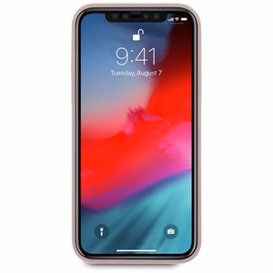 Guess GUHCP12SLSLMGLP iPhone 12 mini 5.4" светло-розовый/светло-розовый жёсткий чехол Silicone Script Gold Logo