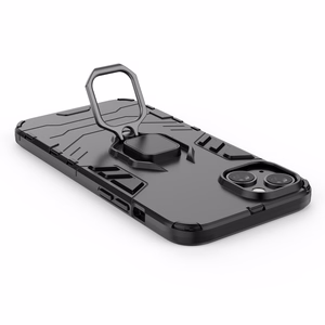 Ring Armor ümbris iPhone 14 Pro Maxi jaoks soomustatud kate magnetiline hoidja rõngas must