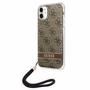 Guess GUOHCN61H4STW iPhone 11 pruun/pruun kõvakaaneline 4G Print rihm