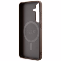 Guess 4G Collection Leather Metal Logo MagSafe Ümbris jaoks Samsung Galaxy S24 - Brown