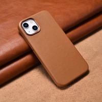 iCarer Case nahast ümbris iPhone 14 pruunile (WMI14220705-BN) (MagSafe ühilduv)