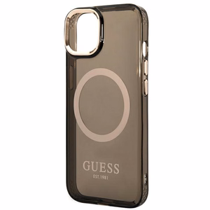 Guess GUHMP14MHTCMK iPhone 14 Plus 6.7" must/must hard ümbris kuldne Outline Translucent MagSafe