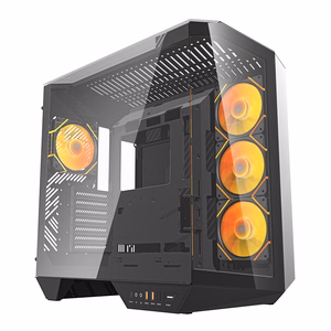Darkflash DY470 computer ümbris (must) + 4 fans + GPU bracket