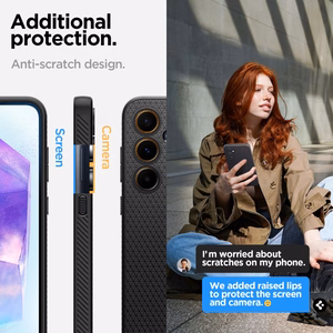 Spigen Liquid Air Ümbris jaoks Samsung Galaxy A55 5G - Matte must