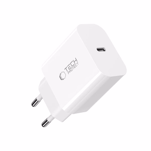Tech-Protect NC20W PD20W USB-C wall laadija koos USB-C kaabel - valge