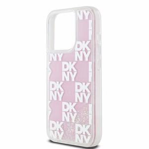 DKNY ümbris jaoks iPhone 15 Pro 6,1" DKHCP15LLCPEPP valge HC liquid glitters w checkered pattern