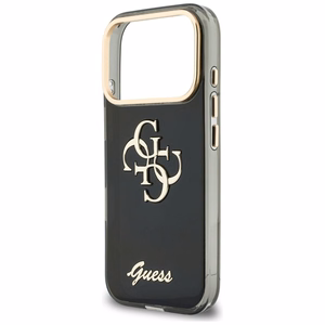 Guess IML 4G Script Metal ümbris mudelile iPhone 17 Pro Max / 18 Pro Max – värv: must