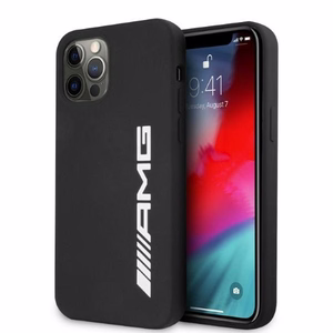 AMG Silicone Big Logo ümbris jaoks iPhone 12 Pro Max - must