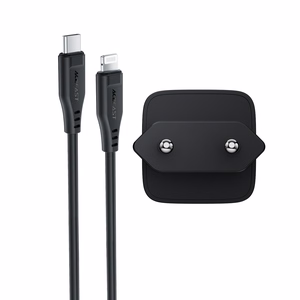 Acefast A118 30W GaN USB-C сетевое зарядное устройство с кабелем 1.2m USB-C на Lightning - черный