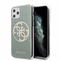 Guess GUHCN58PCUGLKA iPhone 11 Pro khaki värvi kõva ümbris 4G Circle Glitter