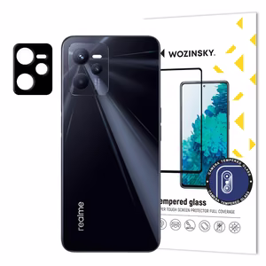Wozinsky täiskaamera klaas 9H täiskaamera karastatud klaas Realme C35 jaoks