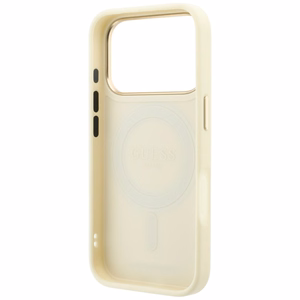 Guess Ring Stand 360 Grained Classic Logo MagSafe ümbris iPhone 18 Pro Max / 17 Pro Max – beež