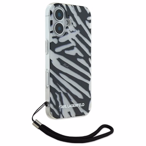 Karl Lagerfeld IML Zebra Pattern & Cord iPhone 16 Ümbris - must