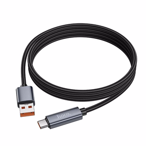 Кабель USB A to USB C Hoco 5A с дисплеем 1 м X112 чёрный