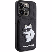 Karl Lagerfeld Saffiano Cardslots and Stand Monogram Choupette Ümbris jaoks iPhone 15 Pro - must