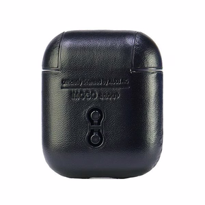 Audi Leather Big Logo Ümbris jaoks AirPods 1 / 2 - must