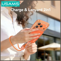 Kaabel USAMS U97 60W USB-C - USB-C handstrap 30cm oranž
