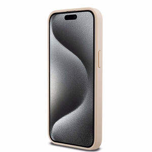 DKNY Leather Mono Stripe & Metal Logo ümbris jaoks iPhone 15 Pro Max - roosa