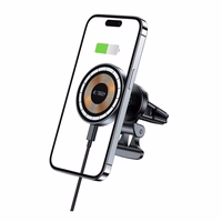 Tech-Protect MM15W-V5 Car Phone Hoidja koos MagSafe 15W Induktiivne Laadija jaoks Air Vent - must