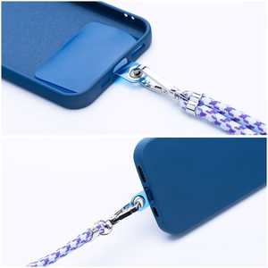 SWING (6mm) Phone lanyard, Phone pendant with adjustable length / cord length 165cm (max 82.5cm in the loop) / on the shoulder or neck - valge - lilla