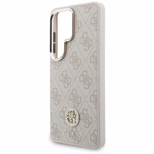Guess 4G Big Rhinestone Triangle Strap MagSafe ümbris + rihm Samsung Galaxy S26 Ultra roosa