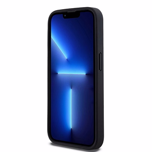DKNY Leather Mono Stripe & Metal Logo чехол для iPhone 15 Pro Max - чёрный