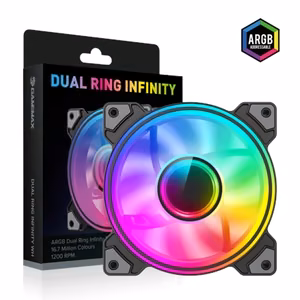 GameMax DUAL RING INFINITY BK – arvutikorpuse ventilaator, must