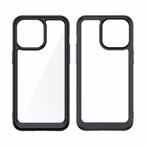 Reinforced ümbris with a flexible frame jaoks iPhone 15 Pro Max Outer Space - punane