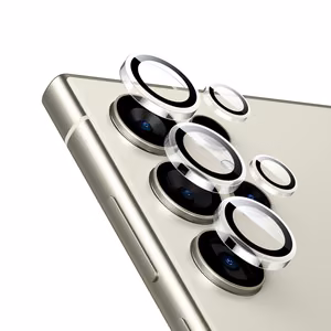 Crong Lens Ring karastatud klaasist kaamera objektiivikaitse seadmele Samsung Galaxy S24 Ultra, läbipaistev