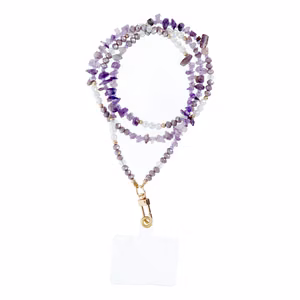 STONE Phone lanyard, Phone pendant / cord length 82cm (41cm in the loop) / on neck - lilla