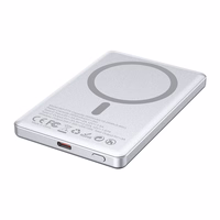 BWOO aluminium magnetic akupank P75 PD 20W 5000 mAh with digital display and USB-C port hõbedane