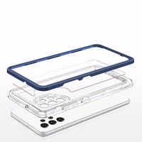 Läbipaistev 3in1 ümbris Samsung Galaxy A72 4G Frame Gel Cover Sinine