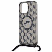 Karl Lagerfeld IML Crossbody Monogram Karl & Choupette Head MagSafe Ümbris jaoks iPhone 16 Pro - must