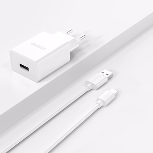 Dudao A4EU USB-A 2.1A wall Laadija - valge + USB-A - USB-C kaabel