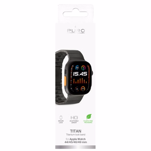 Puro TITAN Stainless Steel Apple Watch Band 42/44/45/49mm - Black