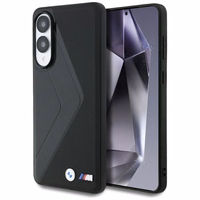 BMW Leather Oversized Stripes MagSafe ümbris jaoks Samsung Galaxy S25 Edge - must