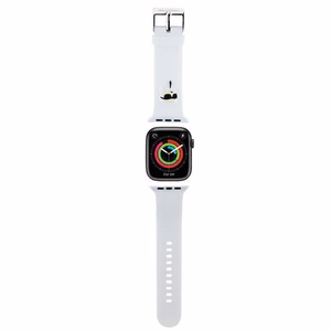 Karl Lagerfeld 3D Rubber Karl Head rihm valge Apple Watch 42/44/45/49mm jaoks