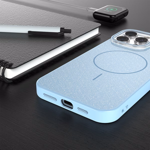 Glitter Thin Mag ümbris for iPhone 17 Pro 6,3" sinine