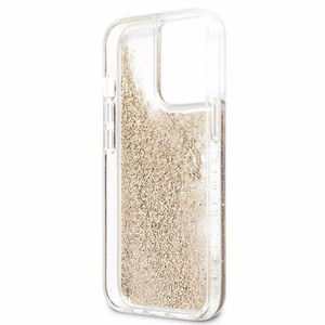 Guess 4G Big Liquid Glitter ümbris jaoks iPhone 13 Pro Max 6.7" - kuldne