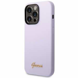 Guess GUHCP14LSLSMU iPhone 14 Pro 6.1" lilla/lilla hard ümbris Silicone Vintage kuldne Logo