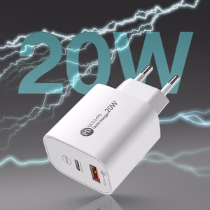 A6MaxL 20W USB-A USB-C Wall Laadija koos 1m USB-C - Lightning Kaabel - valge