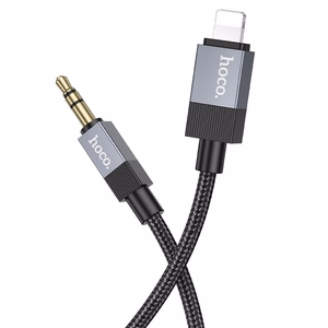 AUX kaabel Jack 3,5 mm (isane) - Lightning (isane) Hoco 1 m UPA32A must