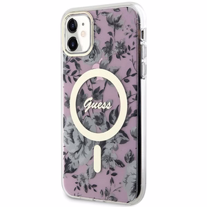 Guess GUHMN61HCFWSP iPhone 11 / Xr 6.1" roosa/roosa hardcase Flower MagSafe