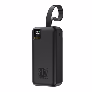 Wozinsky W8-W 30000 mAh 30W akupank, 2x USB-A, USB-C, taskulambiga, must