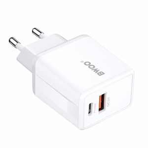 BWOO seina laadija CDA182 QC 38W 1x USB-A + 1x USB-C koos USB-C C-Lightning kaabliga 1 m must