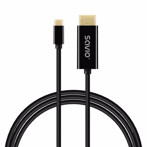 SAVIO CL-191 USB-C–HDMI kaabel, 30Hz, 2m, plastist