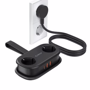 Orico APP 15.5W 5in1 Power Strip 2x AC + 2x USB-A + 1x USB-C - Black