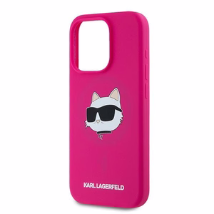 Силиконовый чехол Karl Lagerfeld Choupette Head MagSafe для iPhone 15 Pro Max - розовый